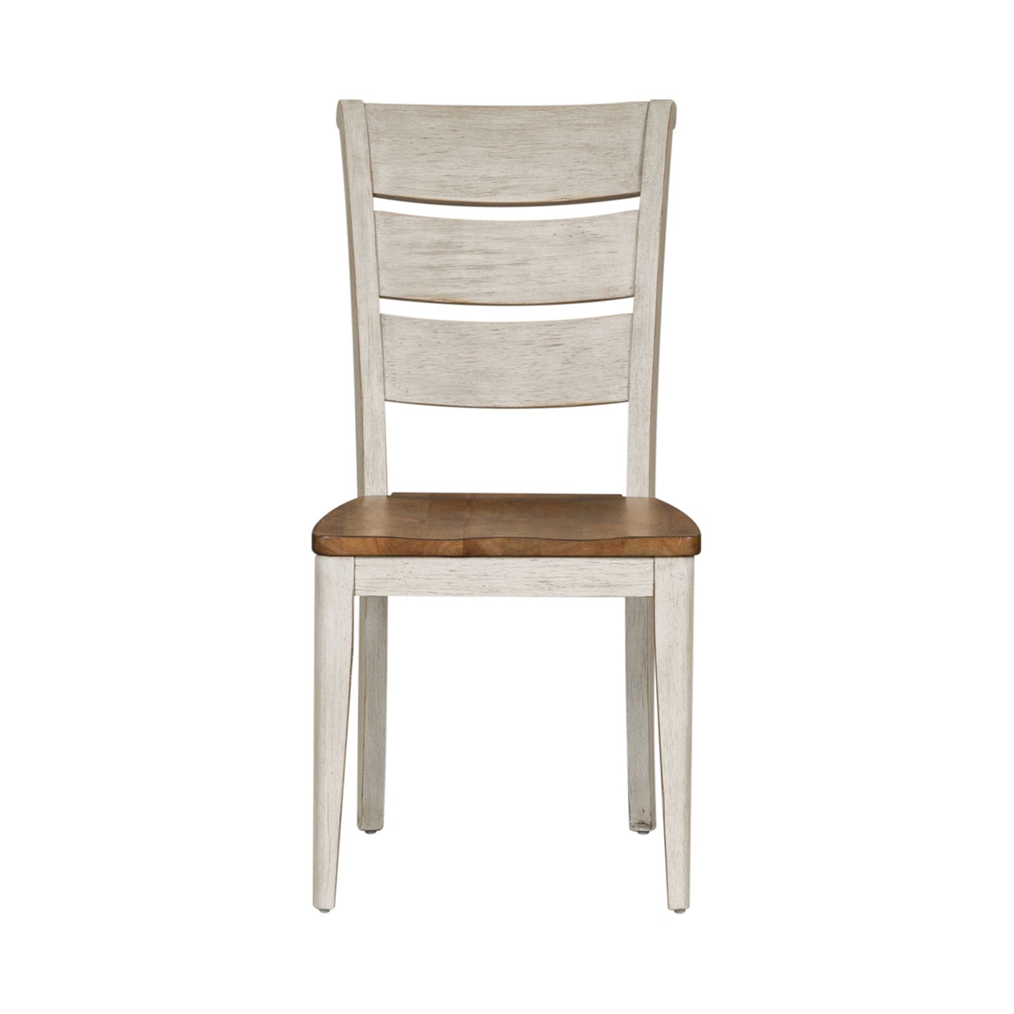 Farmhouse Reimagined - Ladder Back Side Chair - Antique White / Chestnut Tops