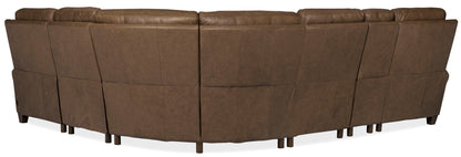 MS - Julian Six-Piece Power Reclining Sectional - Dark Brown