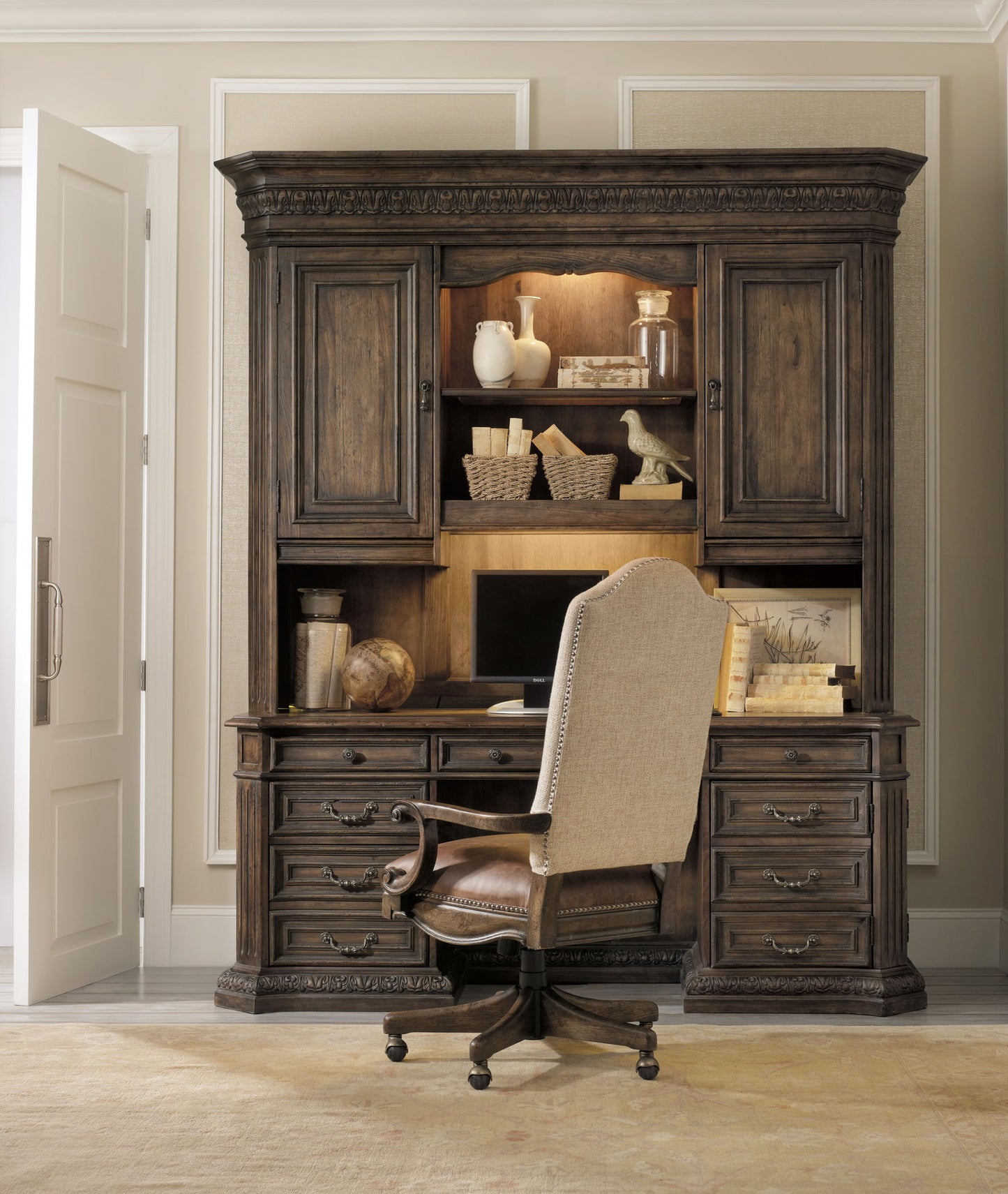 Rhapsody - Tilt Swivel Chair - Beige / Dark Brown