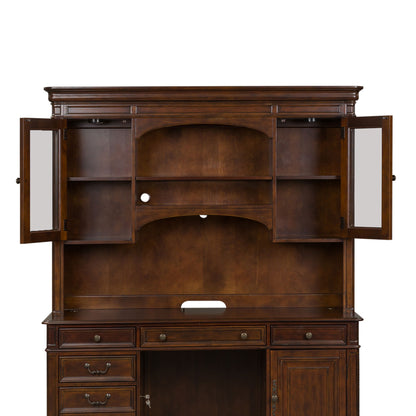 Brayton Manor - Jr Executive Credenza Hutch - Cognac
