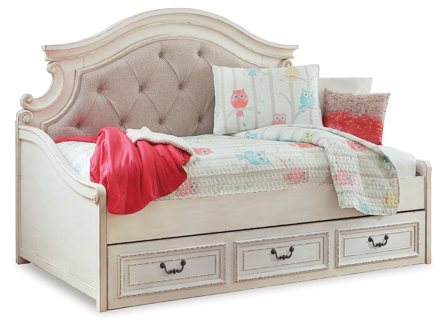 Realyn - Twin Day Bed With Storage - Chipped White