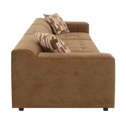 Zoey - Modular - LF Arm Chair With Pillow - Chocolate Suede
