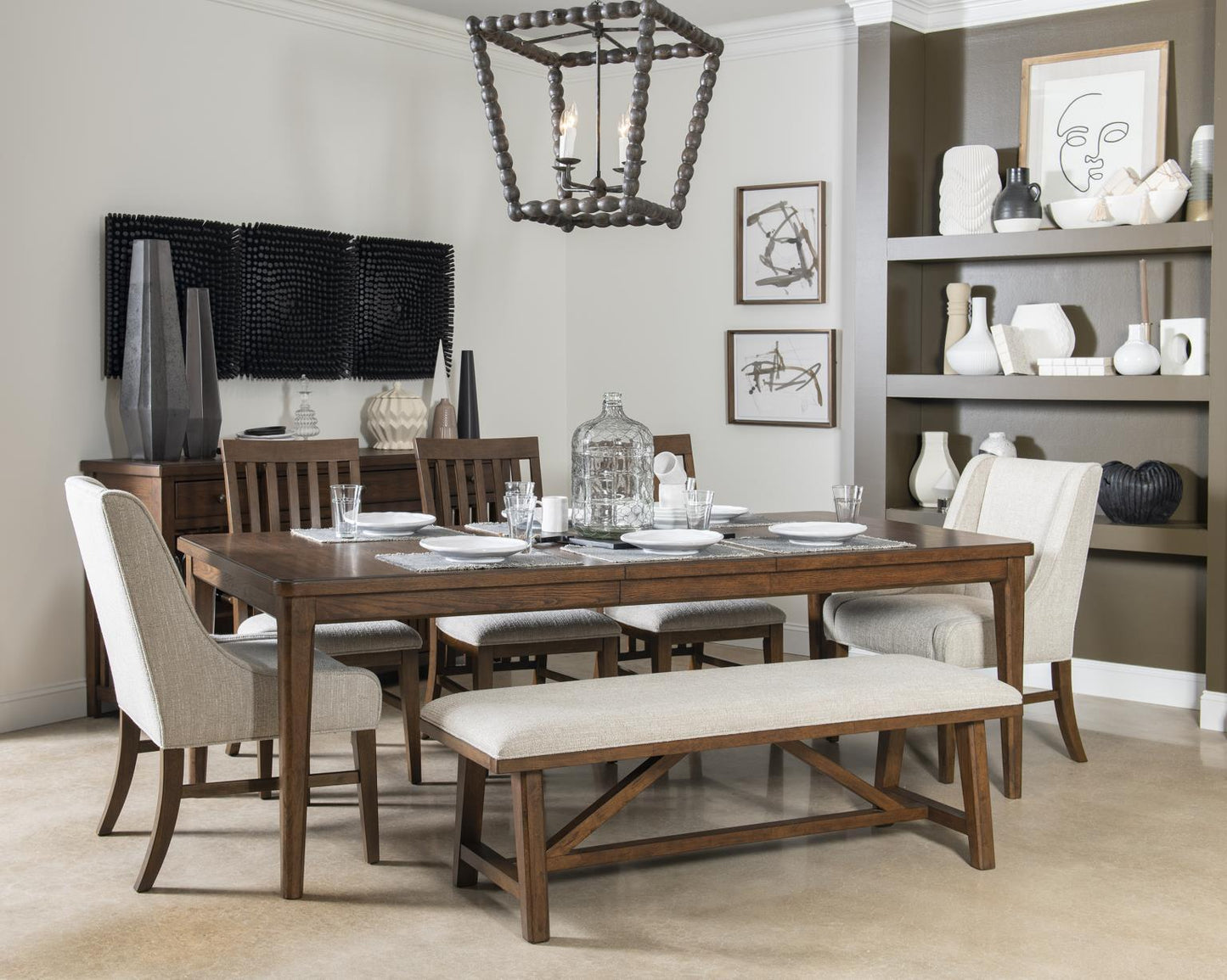 Langley - Upholstered Dining Bench - Tawny Brown