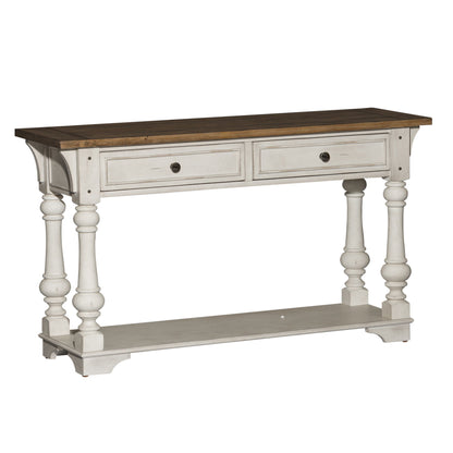 Morgan Creek - Sofa Table - Antique White / Wirebrushed Tobacco Accents