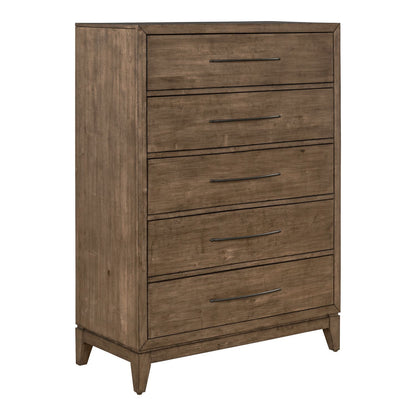 Shaker Lakes - 5 Drawer Chest - Harvest Brown