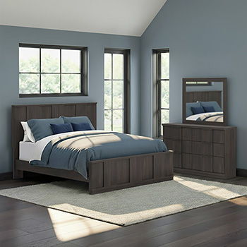 Shaehartin - King Panel Rails - Dark Brown