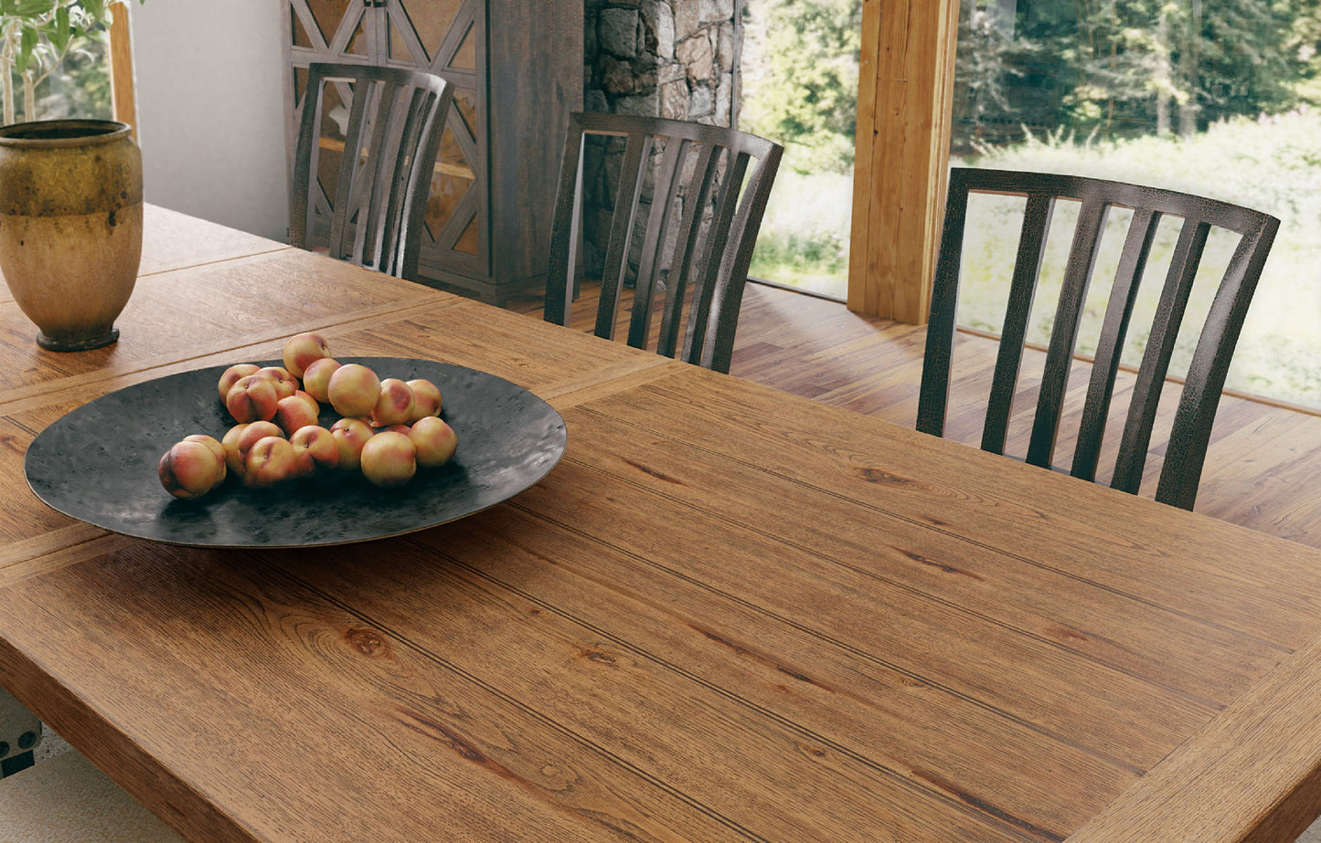 Big Sky - Trestle Dining Table With 2-20" Leaves - Light Brown