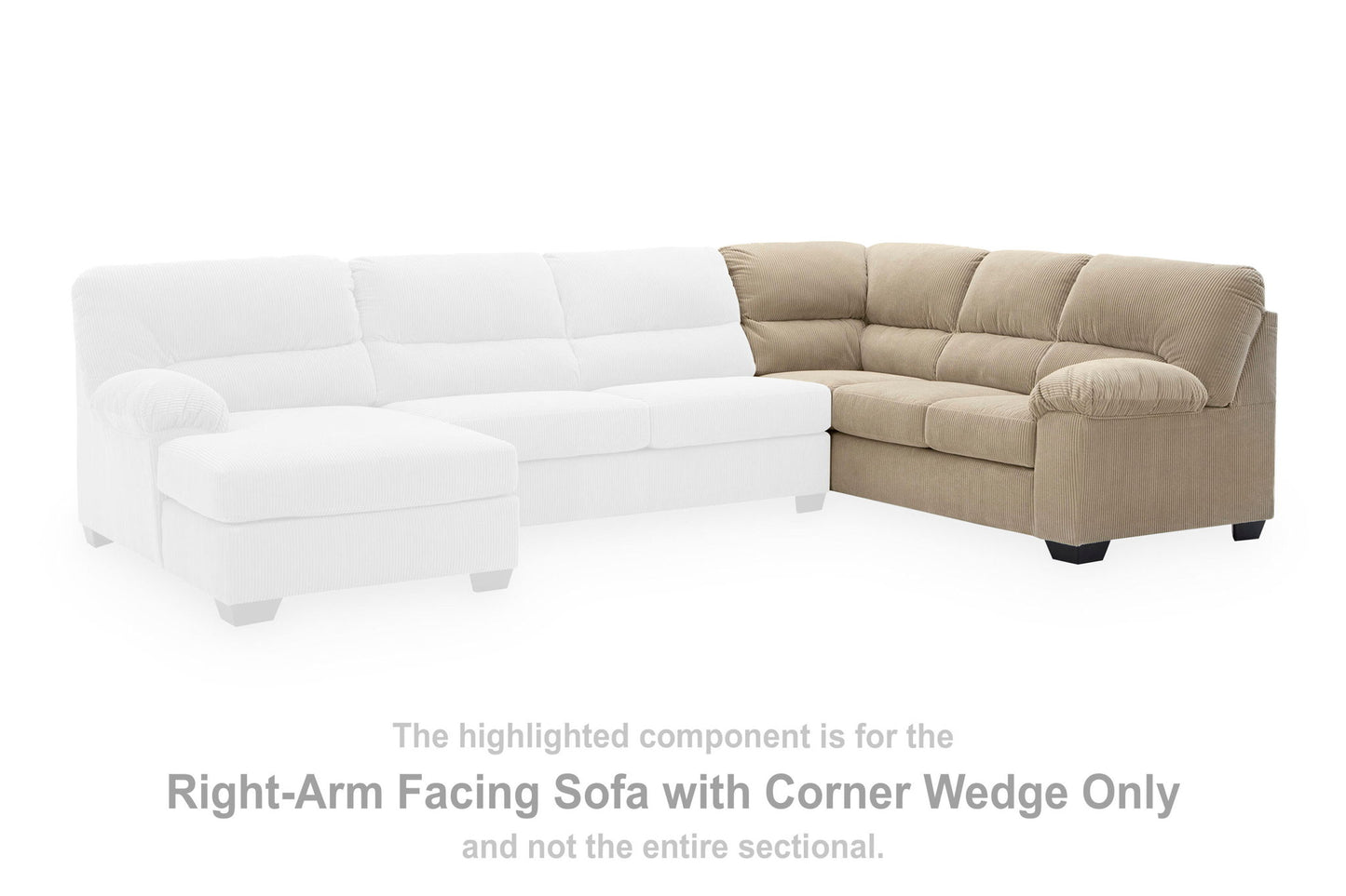 SimpleJoy - RAF Sofa With Corner Wedge - Sand