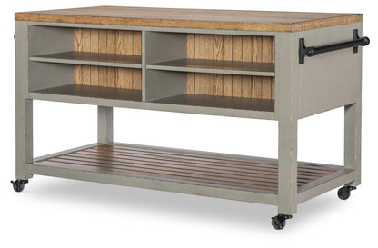Vintage Market - Kitchen Island 6 Drawer With Casters