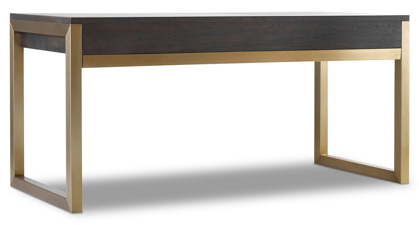 Curata - Short Left / Right / Freestanding Desk - Dark Brown / Gold