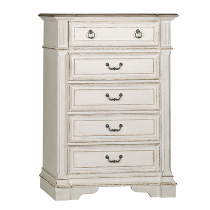 Abbey Park - 5 Drawer Chest - Antique White