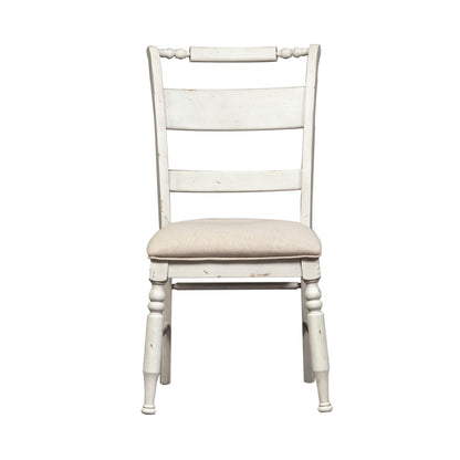Whitney - Slat Back Side Chair - Antique Linen / Weathered Gray