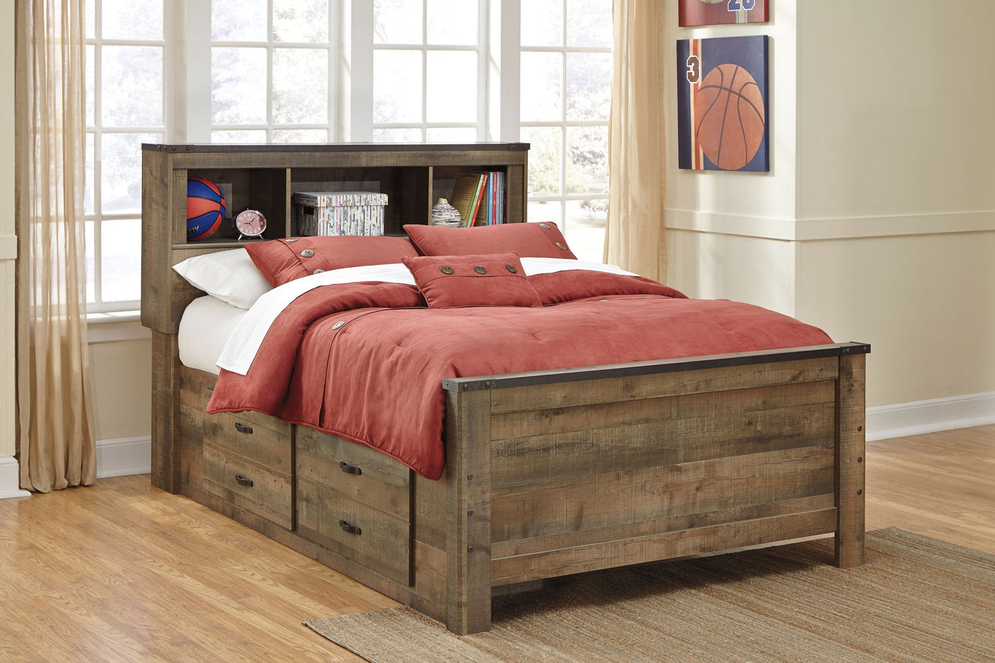 Trinell - Bookcase Bed With Storage