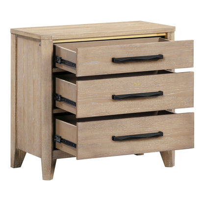 Breckenridge - 3 Drawer Nightstand With USB/C Port - Brown