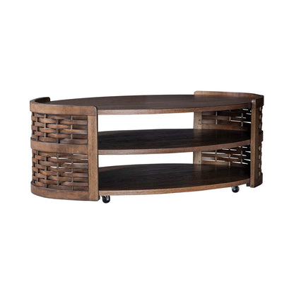 Warren Park - Oval Cocktail Table - Coffee Brown