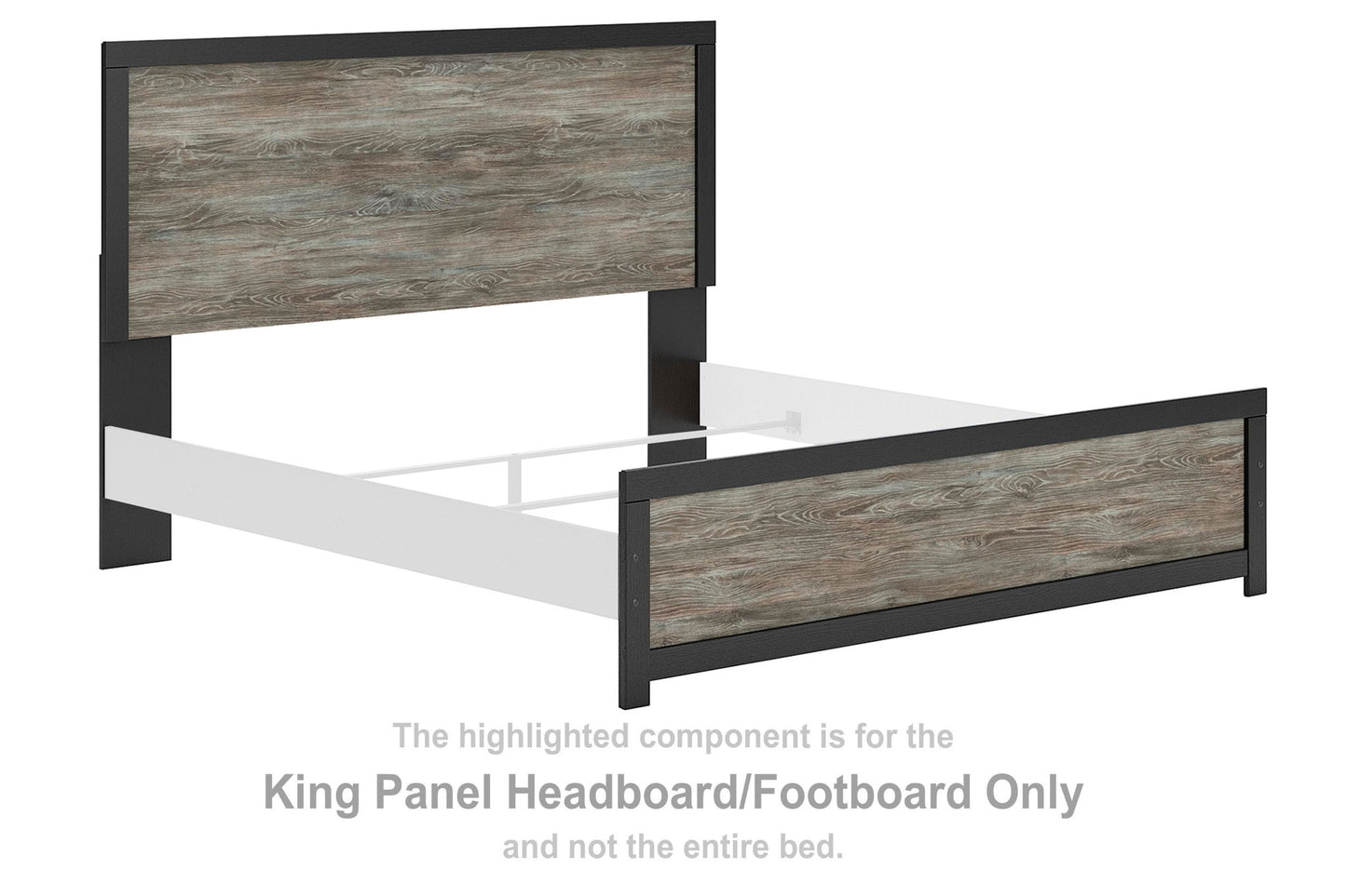 Broachmyn - King Panel Headboard/Footboard - Black / Gray