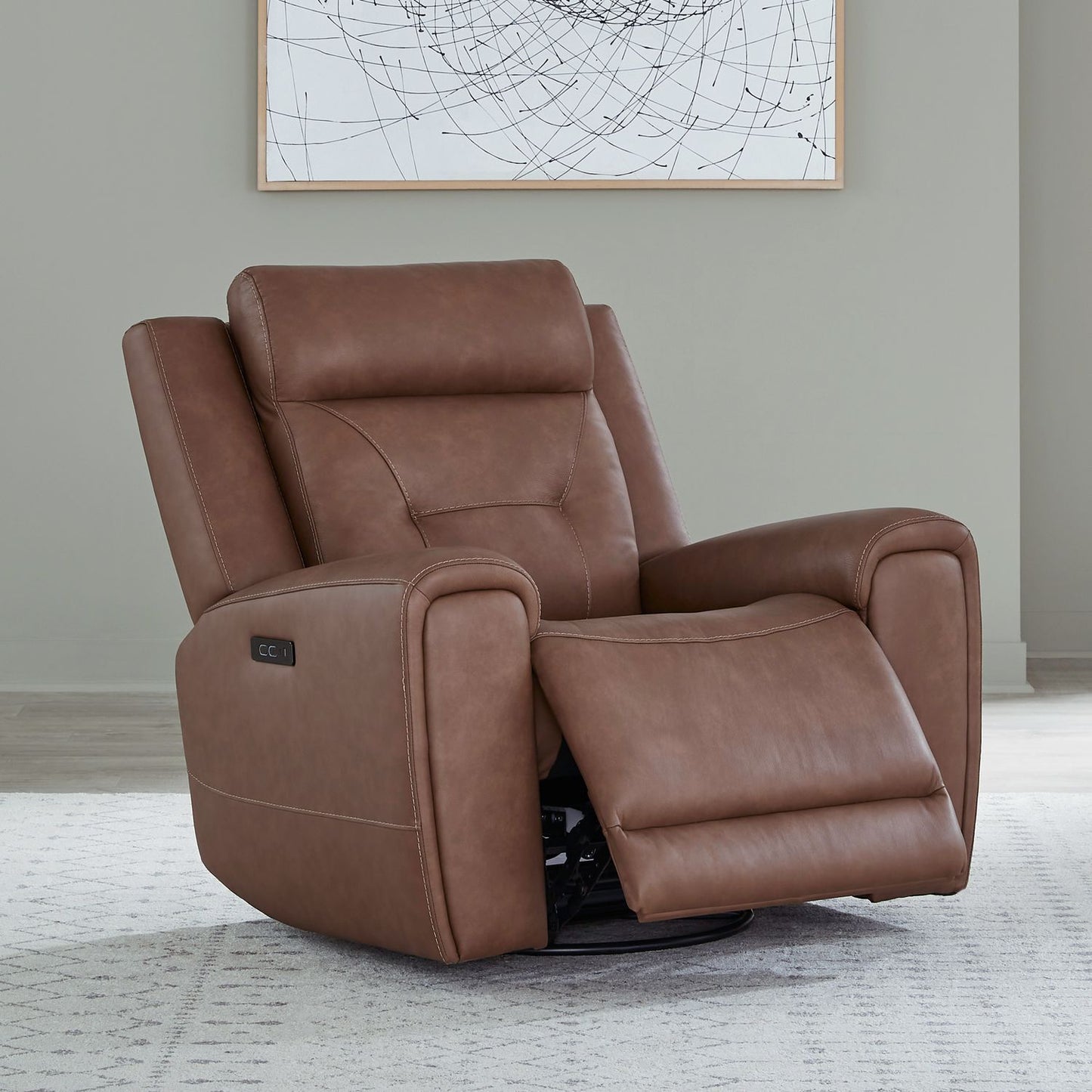 Beckham - Swivel Glider Recliner P2 - Aline Saddle