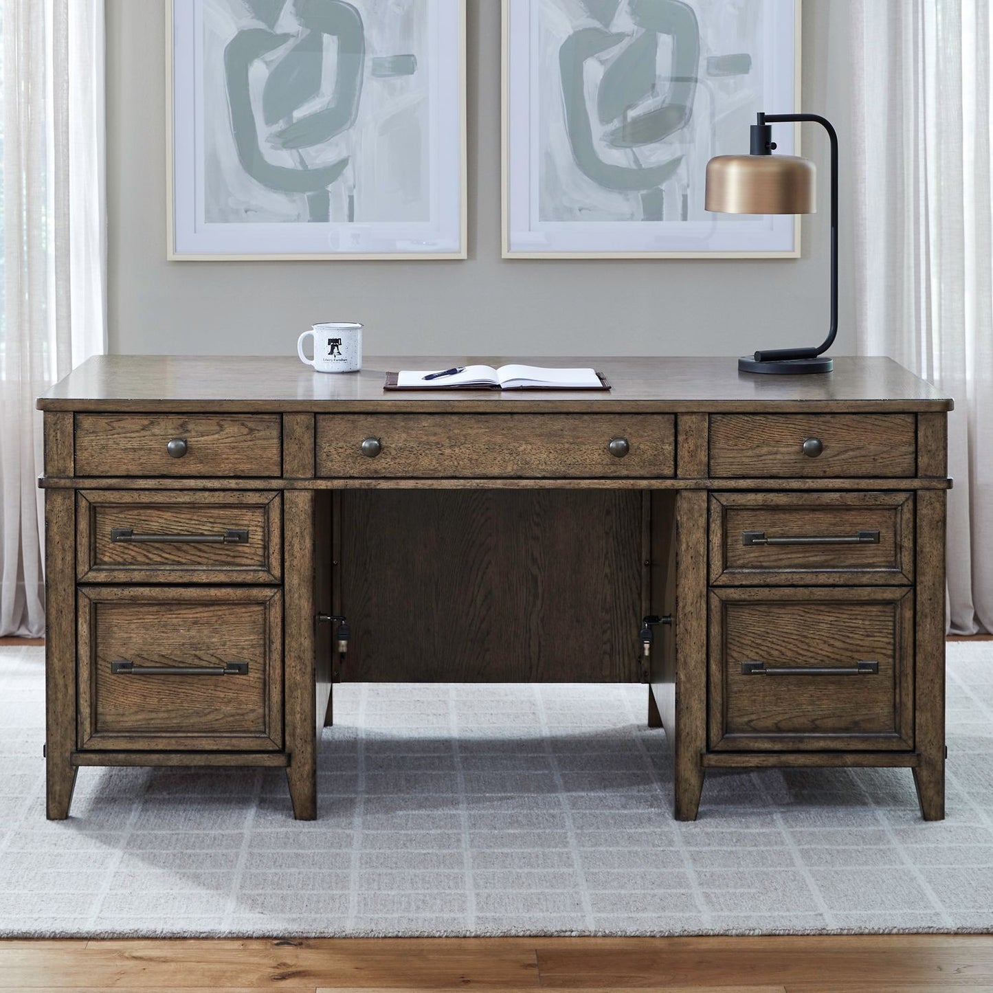 Carolina Park - Jr Executive Desk - Amber Brown