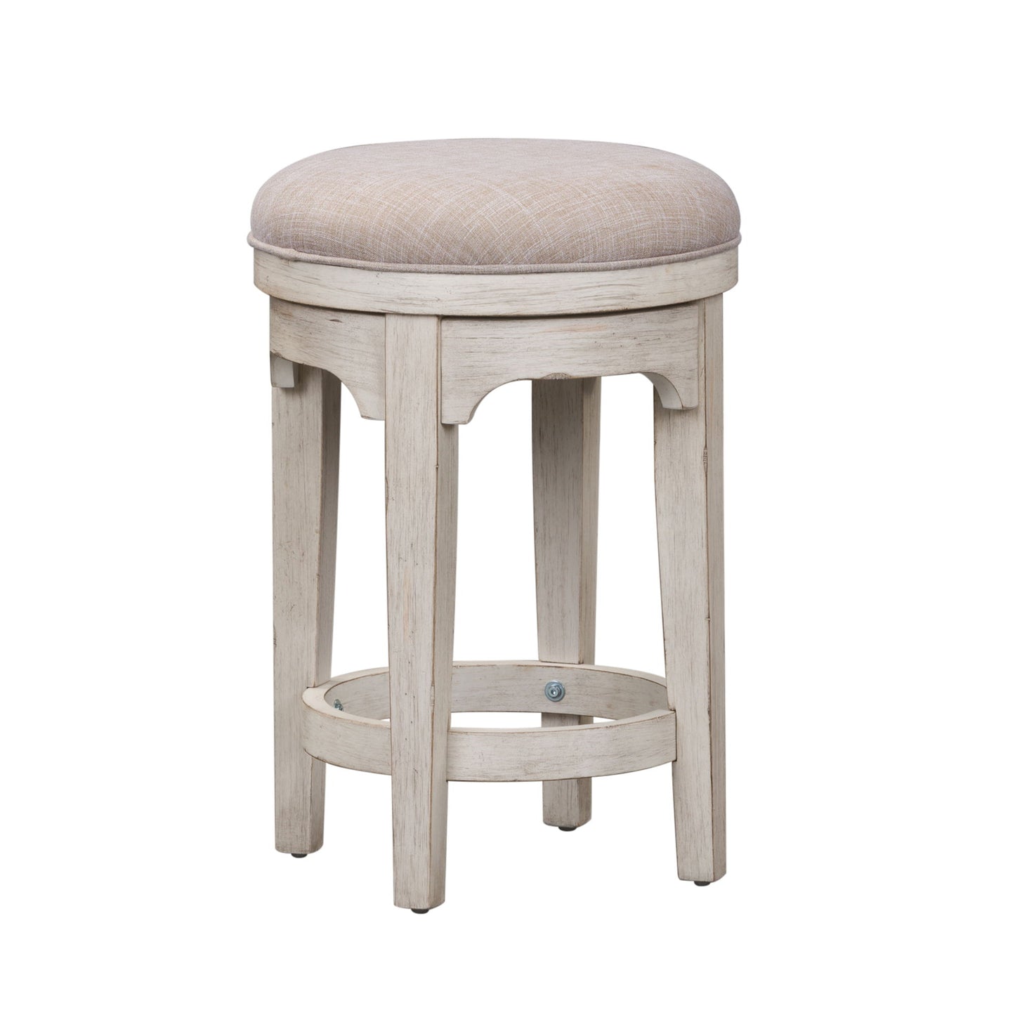 Farmhouse Reimagined - Console Swivel Stool - Antique White / Chestnut Tops