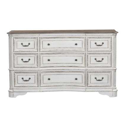 Magnolia Manor - 9 Drawer Dresser - Antique White