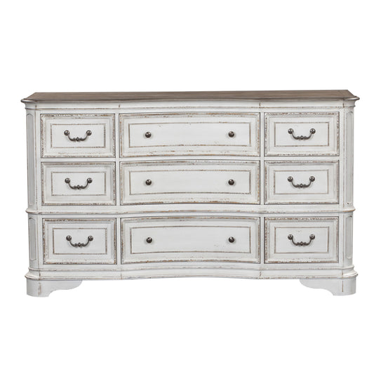 Magnolia Manor - 9 Drawer Dresser - Antique White