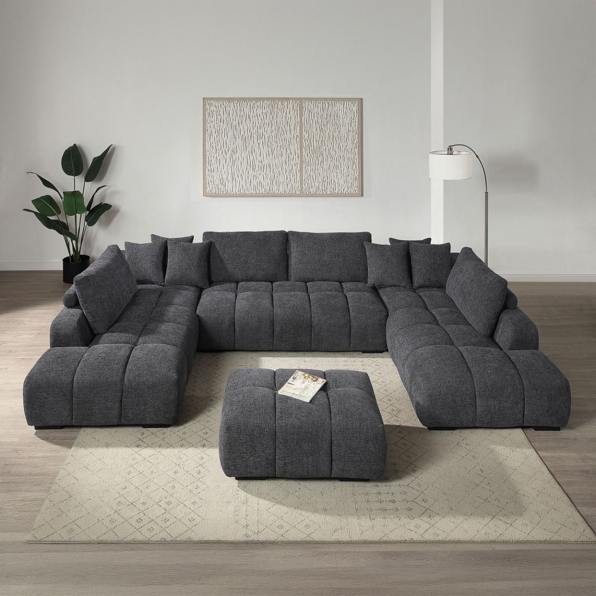 Chosen - Ottoman - Gray Chenille