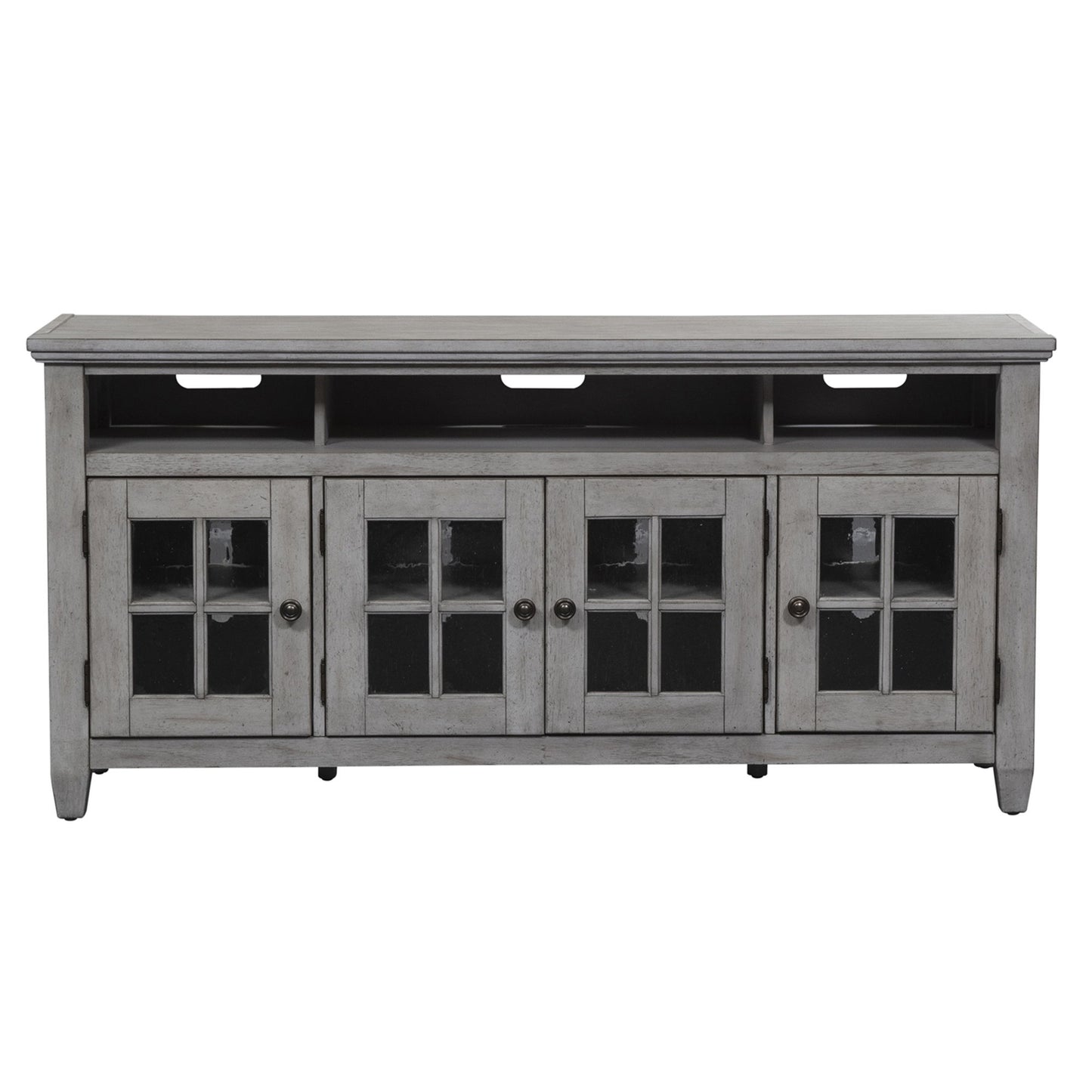 Heartland - Entertainment TV Stand - Antique White / Tobacco Tops