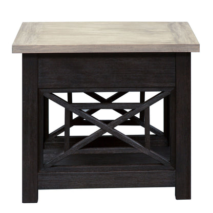Heatherbrook - Drawer End Table - Charcoal & Ash