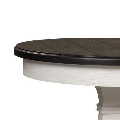 Allyson Park - Chair Side Table - Wirebrushed White / Charcoal