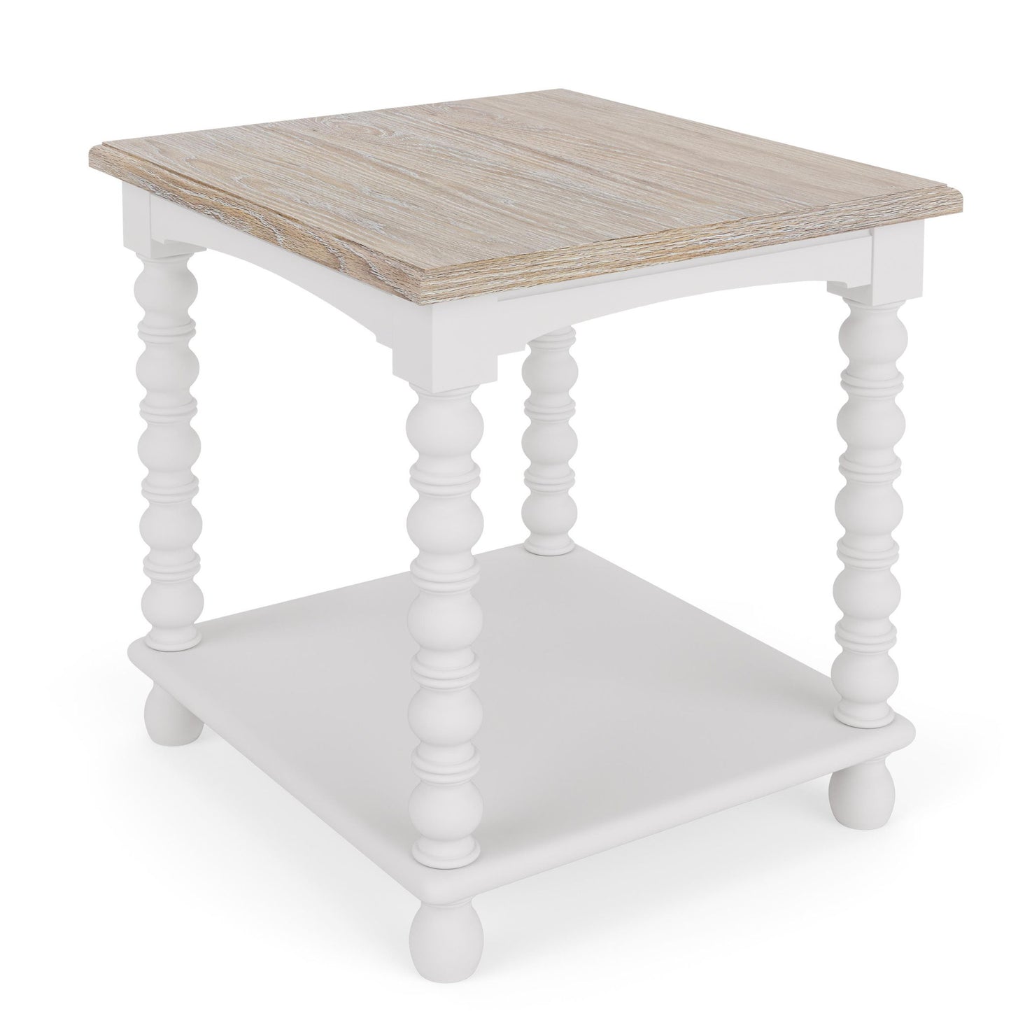 Rosalie - Rectangular Spindle End Table - White