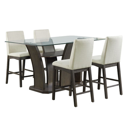Dapper - Rectangular Counter Dining 5 Piece Set (Table And Four Chairs) - Walnut