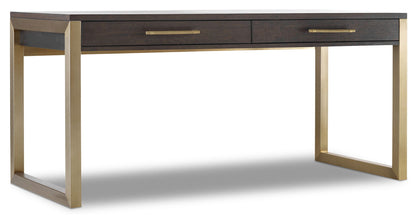 Curata - Short Left / Right / Freestanding Desk - Dark Brown / Gold