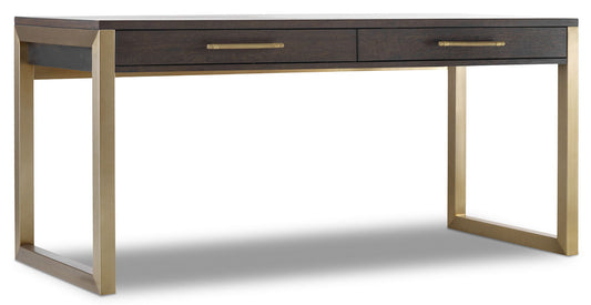 Curata - Short Left / Right / Freestanding Desk - Dark Brown / Gold