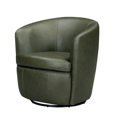 Barolo - 100% Italian Leather Swivel Club Chair (Set of 2)