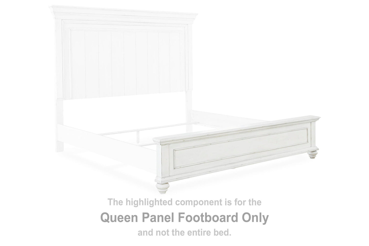 Kanwyn - Queen Panel Footboard - Whitewash