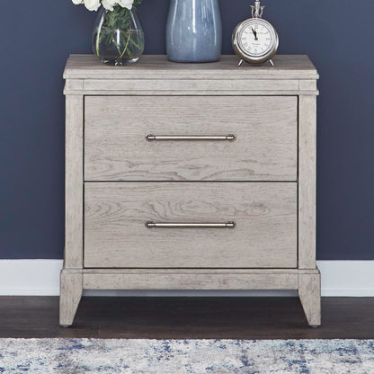 New Haven - Nightstand With Charging Station - Sanctuary White