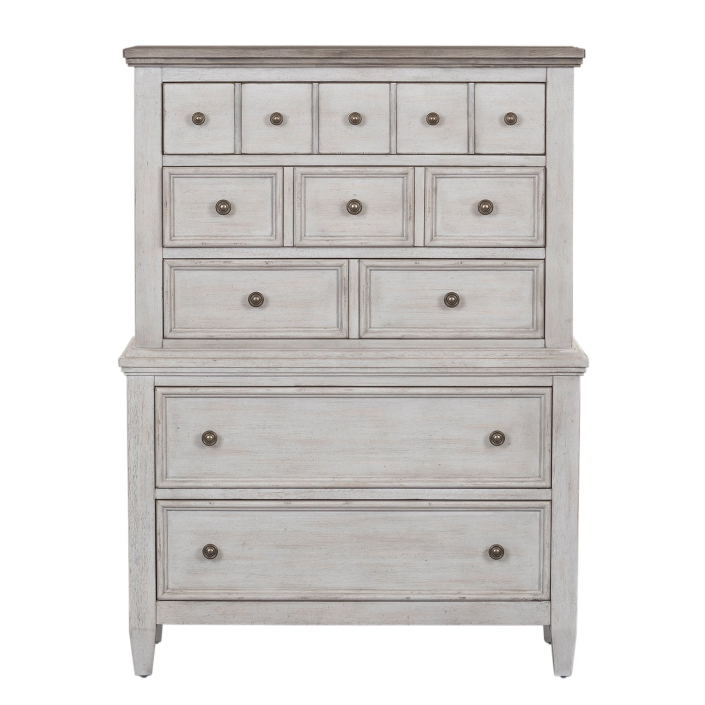 Heartland - 5 Drawer Chest - Antique White / Tobacco Tops