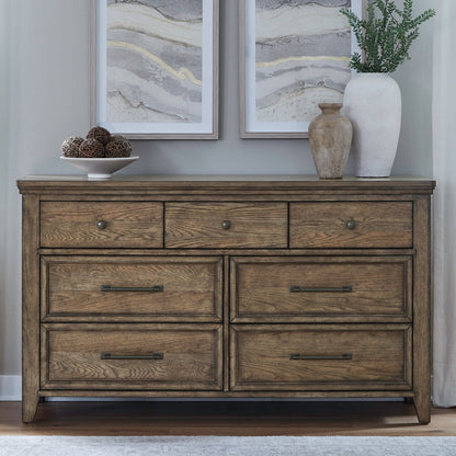 Carolina Park - 7 Drawer Dresser - Amber Brown
