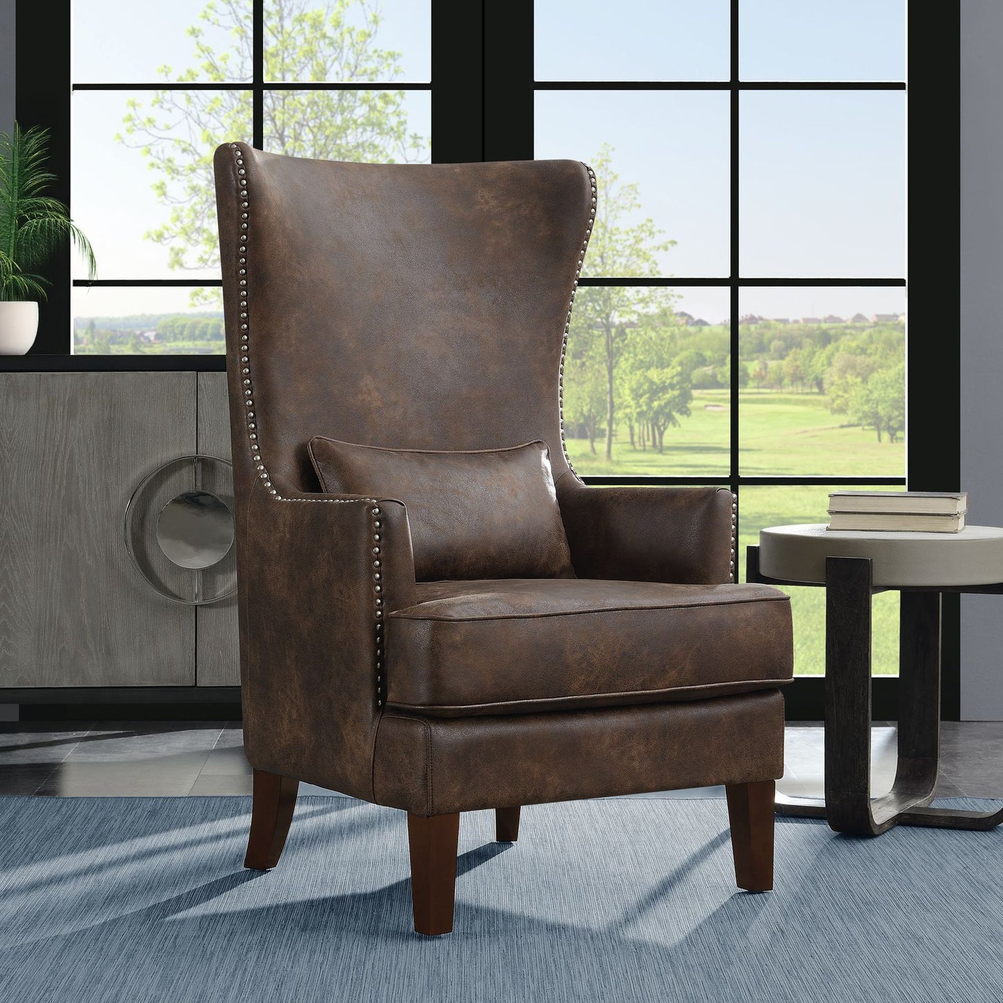 Kori - (724) Chair With Chrome Nails - Sierra Toffee