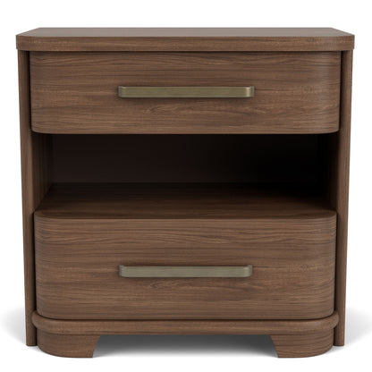 Delia - 2 Drawer Nightstand - Nouveau Walnut