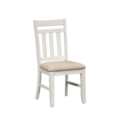 Summerville - Slat Back Side Chair - Soft White Wash / Wirebrushed Gray