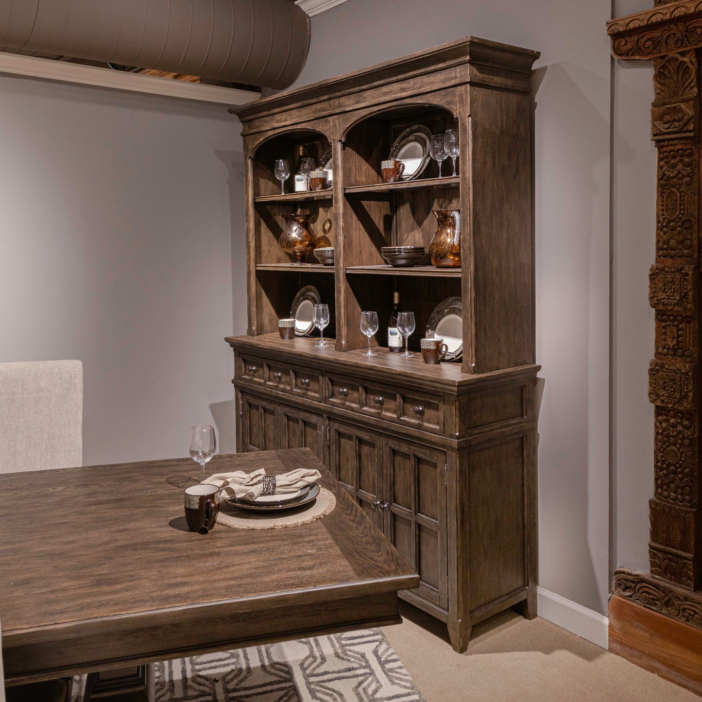 Paradise Valley - Hutch & Buffet - Saddle Brown