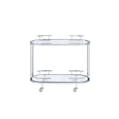 Piffo - Serving Cart Set - Clear Glass & Chrome