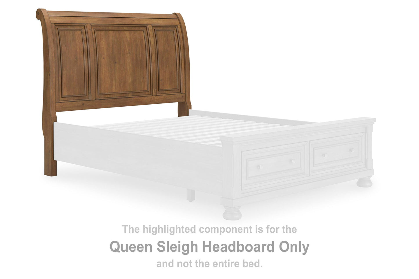 Feddinger - Queen Sleigh Headboard - Medium Brown