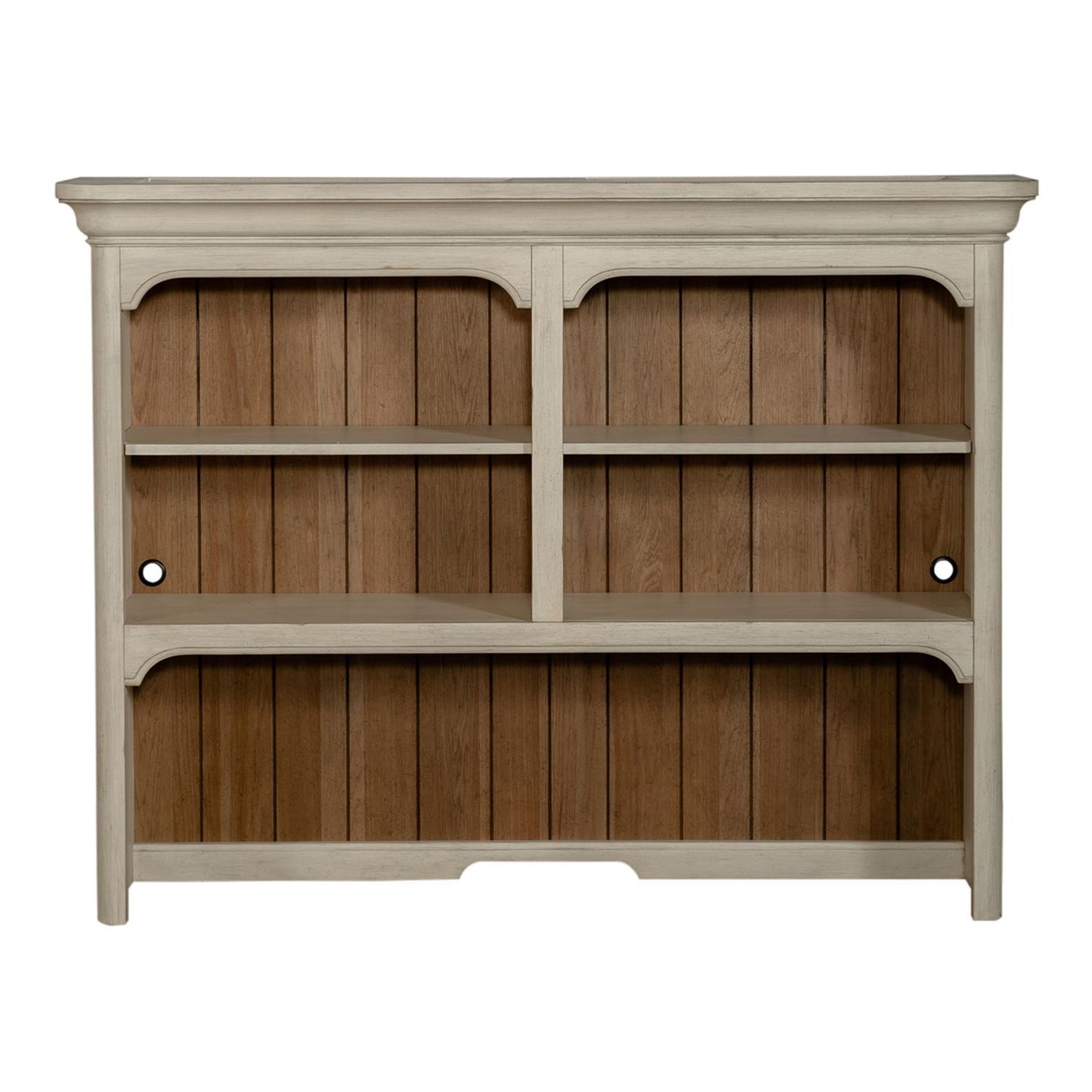 Farmhouse Reimagined - Credenza Hutch - Antique White / Chestnut Tops