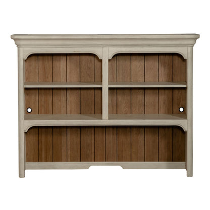 Farmhouse Reimagined - Credenza Hutch - Antique White / Chestnut Tops