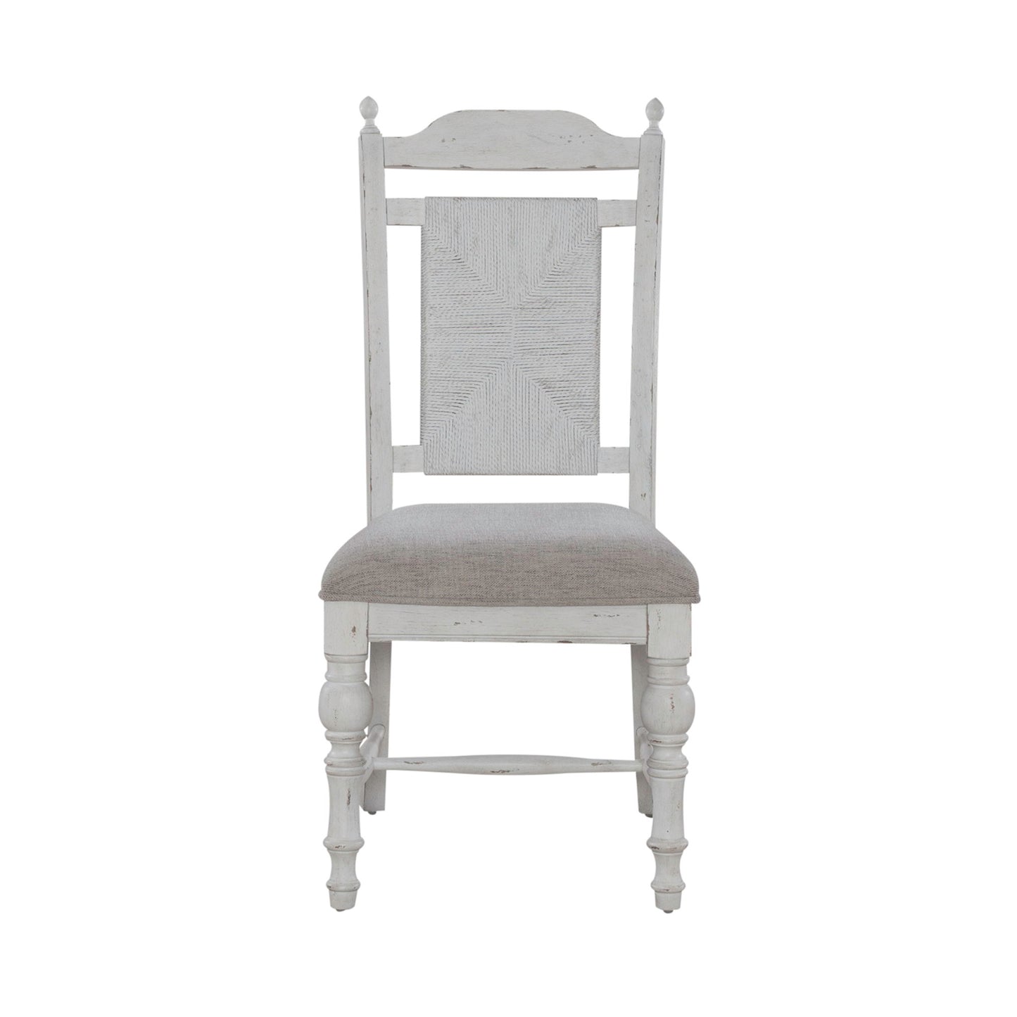 River Place - Panel Back Side Chair - Riverstone White & Tobacco