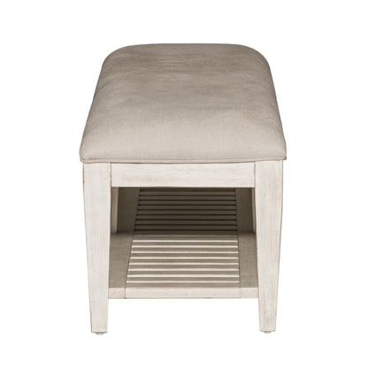 Heartland - Bed Bench - Antique White / Tobacco Tops