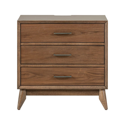 Century Modern - Nightstand With Charging Station - Walnut