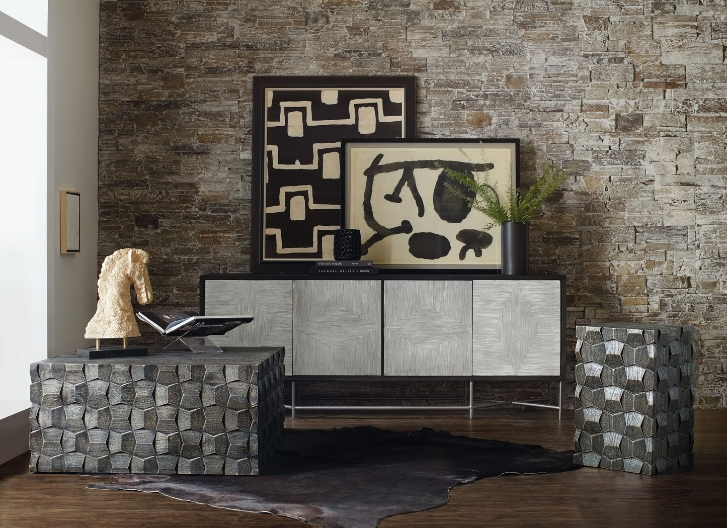 Commerce And Market - Chiseling Cocktail Table - Dark Gray